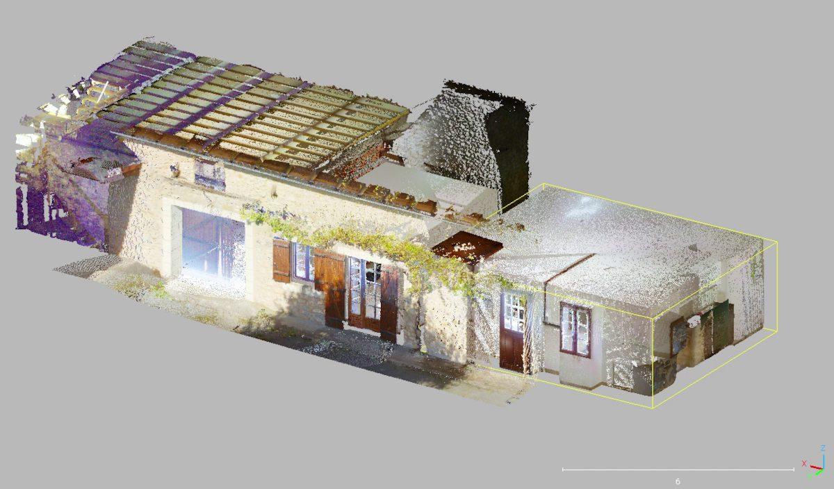 Nuage de points 3D d'un bâtiment généré par scanner laser - ScanView Data