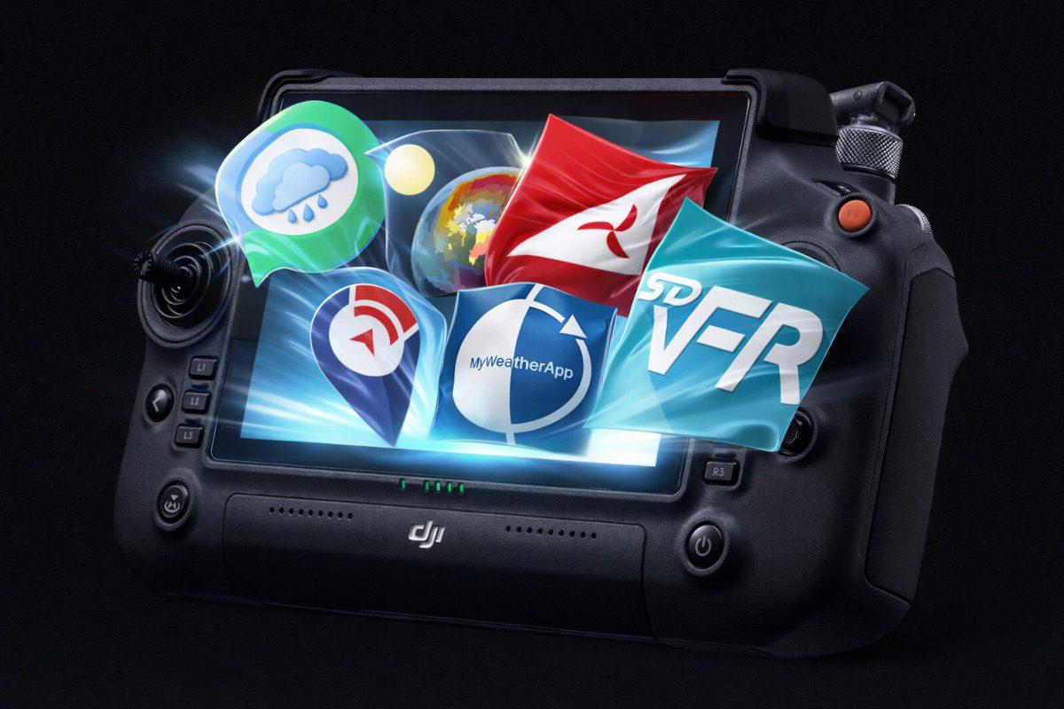 Applications installées sur une radiocommande DJI via fichier APK