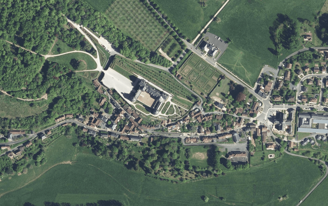 Localisation de la zone d'intervention sur Géoportail avec vue aérienne